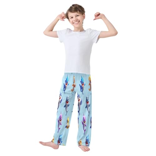 Vibrant Cute Little Sharks Lounge Pajama Pants Soft PJ Bottoms for Sleepwear Ages 6-14 Years3