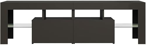 Miniatura 8 de YUHI-HQYD Armario de TV con luces LED mesa de TV gabinete multimedia moderna arena de TV estante de almacenamiento de escritorio de TV centro de