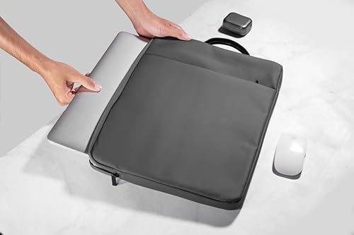 Image of RichAxis 15.6 inch Laptop Sleeve Cover Bag | Fits 15-15.6 inch Laptops & Tablet | Water-Resistant Fabric, Padded Interior | Ideal for Office, College & Travel (Dark Grey, 15.6 Inch)