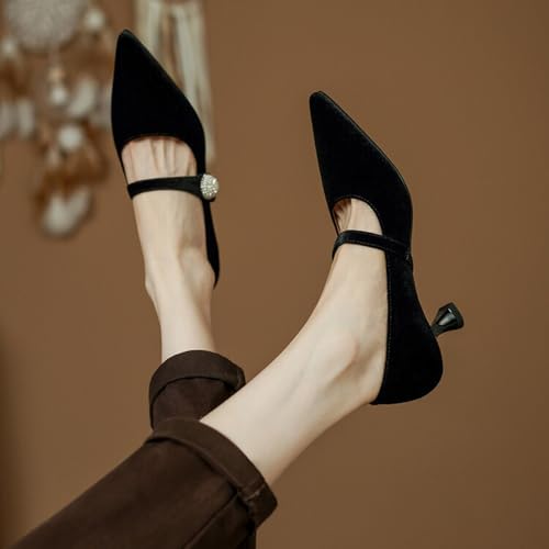 Baskets femme chaussures décontractées à bout pointu et talon aiguille noir 37