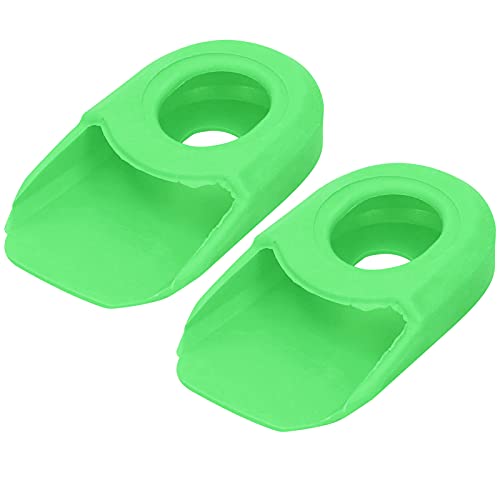 POENVFPO 2 Fundas de Silicona para Manivela de Bicicleta, Funda Protectora Elástica Resistente Al Desgarro para Bicicleta Plegable de Montaña y Carretera, Compatible con Manivelas de (Green)