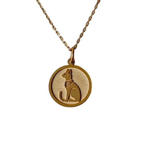 Collier chat égyptien en argent plaqué or LKBEADS, le cadeau mixte symbolique