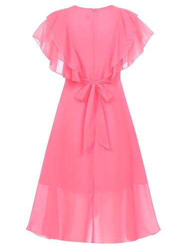 CHICTRY Kid Girls Solid Color Chiffon Wedding Birthday Party Dress Dance Prom Gown Formal Dress4