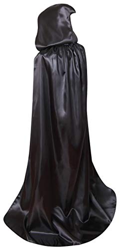 BIGXIAN Extra Long Hooded Satin Cloak, Halloween...
