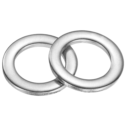 uxcell 12Pcs Flat Washers, M12x20x2mm 304 Stainless Steel Washer Flat for Screws Bolts, Automotive, Construction, Industrial, Silver Tone