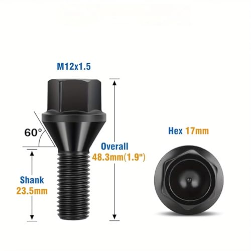 Pernos rueda de coche M12x1.5 y 28mm kit de 20 piezas compatible con modelos E23 E32 E38 2
