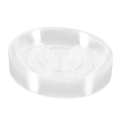 HEALEEP 20pcs Transparent Appetizer Plates Serving Plates for Appetizers Cakes Snacks for Parties Picnics and Home Decor