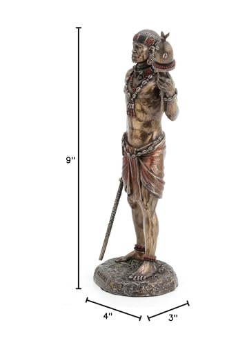 Estatua Orisha Elugua de Resina Acabado Bronce 22.5 cm miniatura 7