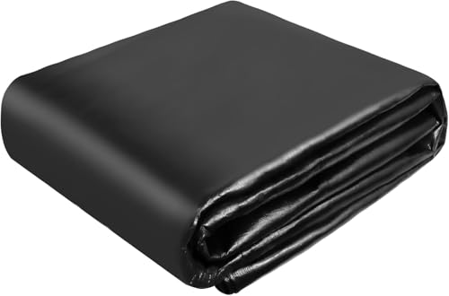 TEZONG Pond Liner 15x20Ft Pond Liners for Outdoor 28Mil PE Black Koi Fish Pond Liner Reinforced Pond Underlayment for Water Garden Waterfall Fountain
