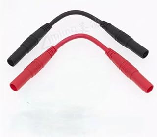 2PCS Banana Plug Extension Cord Diameter 4mm Plug Dual Female Connection Cable Length 10CM Black Red Multimeter Leads Probe Adapter Connecting Audio Video Devices