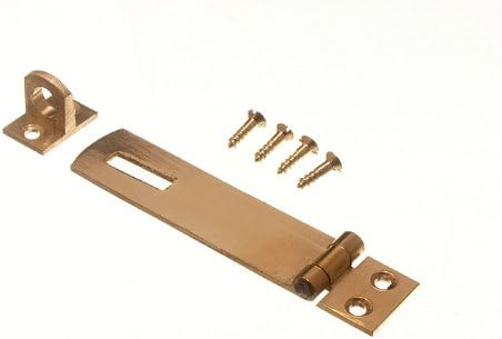 Lot of 12セキュリティパッドロック留め金とStapleに真鍮75 mmネジで