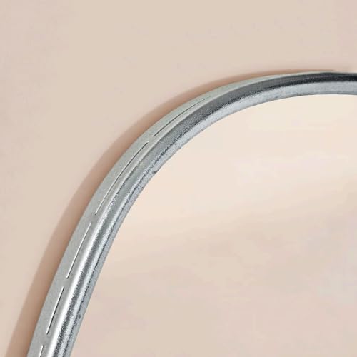 Image of TEHOME Asymmetrical Irregular Shaped Antiqued Silver Foil Asymmetrical Accent Mirror Irregular Bathroom Wall Mirror