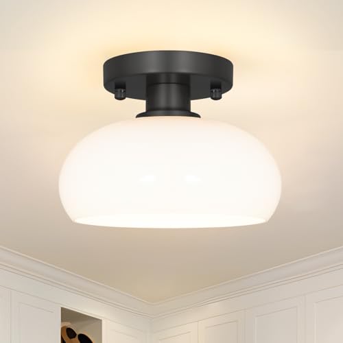 Ditoon Elegant Black Semi Flush Mount Ceiling Light - Vintage