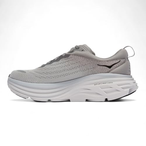 HOKA HOKA Men's Bondi 8 Max Cushioned Shoes (Sharkskin/Harbor Mist, US Footwear Size System, Adult, Men, Numeric, Wide, 8)