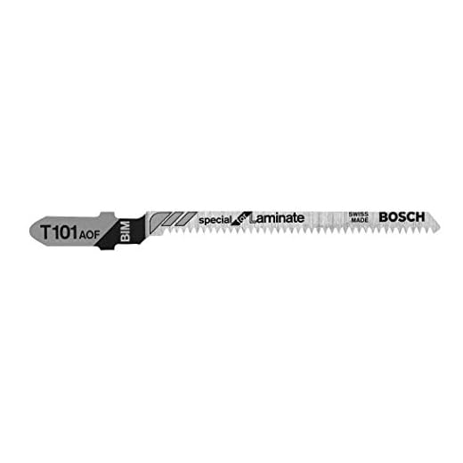 BOSCH T101AOF 5-Piece 3-1/4 In. 20 TPI Special for Laminate T-Shank Jig Saw Blades , Silver