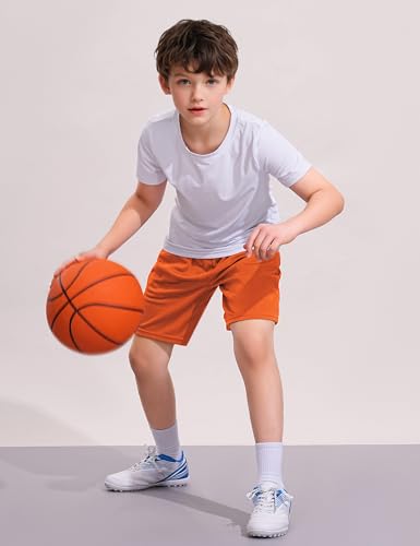 Image of Somaibo Boys Athletic Shorts Youth Quick Dry Soccer Basketball Running Gym Performance Mesh Sports Shorts for Kids