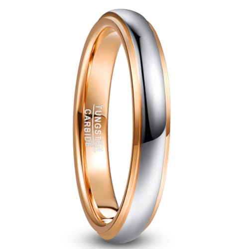 NUNCAD Rose Gold Tungsten Ring Set