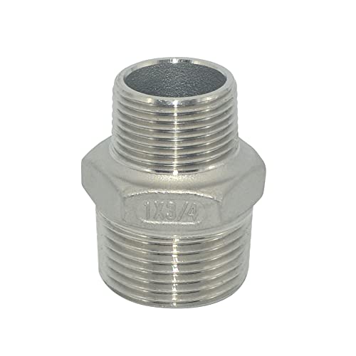 Megairon MJ 1 Inch X 3/4 Inch Male Threaded Reducing Nipple Fitting/Adapter,Stainless Steel Ss304 Npt Pipe Hex Reducer cover