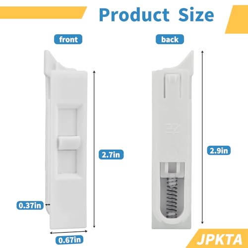 12 Pcs Window Tilt Latch Pairs Spring Loaded Sliding Window Latch Lock Snap-in White Vinyl Plastic Construction for Home Window Accessories Parts - Image 2