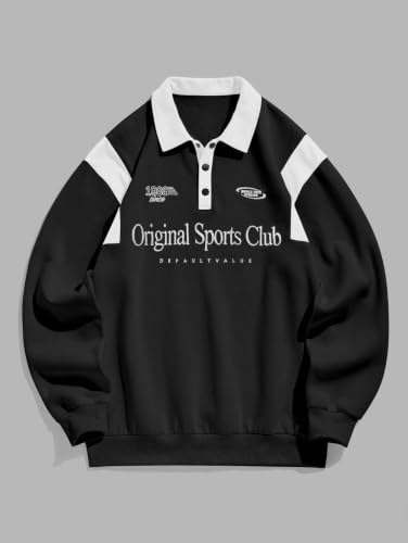 Rosegalette Rugby Shirts for Men Long Sleeve Polo Fleece Lined Sweatshirts - image 5