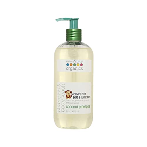 Nature's Baby 3-in-1 Shampoo, Body and Face Wash - Formulated for Problem and Sensitive Skin - pH Neutral & Tear Free - Sulfate Free - Coconut Pineapple, 16 oz