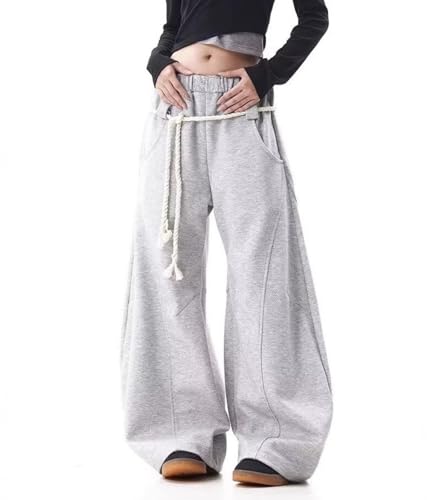 Baggy Sweatpants for Women Men High Waist Wide Leg Sweatpants Oversize Barrel Pants Casual Trousers