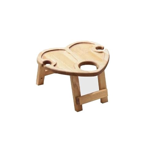 Wooden Outdoor Picnic Table, Portable Wooden Table With Foldable Legs, Wine Glass Holder Suitable For Garden Party/Camping/Beach/Outdoor Dinner With Glass Shelf #TOP3