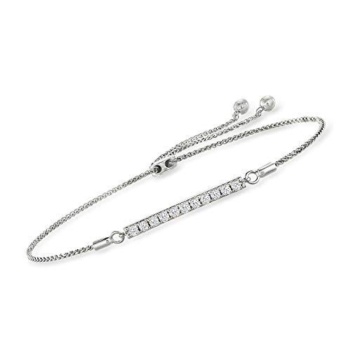 Ross-Simons 0.50 ct. t.w. Diamond Bar Bolo Bracelet in Sterling Silver