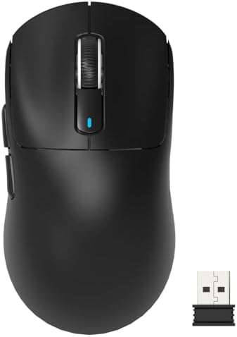 ATTACK SHARK X3 Lightweight Wireless Gaming Mouse with Tri-Mode 2.4G/USB-C Wired/Bluetooth,Up to 26K DPI, PAW3395 Optical Sensor,Kailh GM8.0 Switch,5 programmable Buttons for PC/Laptop/Win/Mac(Black)