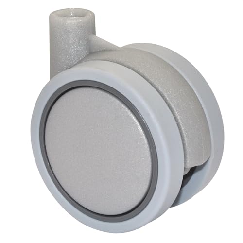 WAGNER 01002901 - Rueda doble para muebles (60 mm de diámetro, 70 mm de altura, 50 kg), color plateado