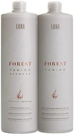 Lana Brasiles | Forest Tanino Duo Deep Clean Shampoo And Smoothing Hair Treatment | All Hair Types | Smooth And Natural | (Set of 2) (1000 ml / 33.8 fl.oz)