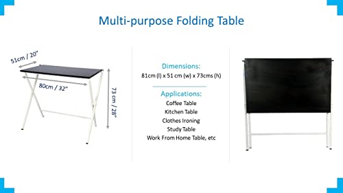 Image of BLUMUNO Study Desk /Multipurpose Table - Computer Work Desk, Foldable WFH Essential (Walnut Black)