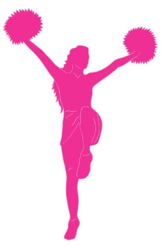 Cheerleader Wall Decal/Pink Cheerleader Wall Sticker in a Victory Stance