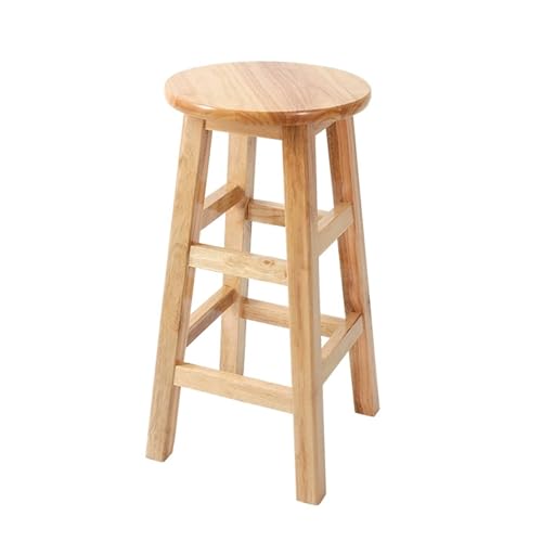 Juego de 2 taburetes altos de madera maciza, diseño minimalista moderno, sillas de comedor retro, 80 cm de altura, acabado de madera dura natural para uso doméstico y de recepción