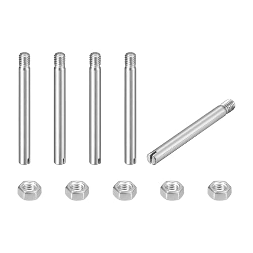 sourcing map 5 perni cilindrici con intaglio, M3 x 30 mm, in acciaio inossidabile 304, con filettatura esterna, perno di posizionamento con dado, per installazione di mobili e armadi (GB878)