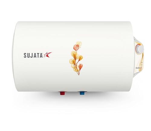 Image of Sujata Horizontal Geyser 25 Ltr | 7 Years Tank, 3 Years Element & 2 Years Comprehensive Warranty | Free Installation, Energy Efficient Storage Water Geyser with Multiple Safety System - SWH63 (White)