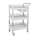 ZZRS Medical Carrello Spesa con 1 cassetto, Dental Lab Carrello con Mute Rotella Universale, Bianco 3 Strati Portatile di Servizio Carrello, (Size : M(64.5 × 44.5 × 90 cm))