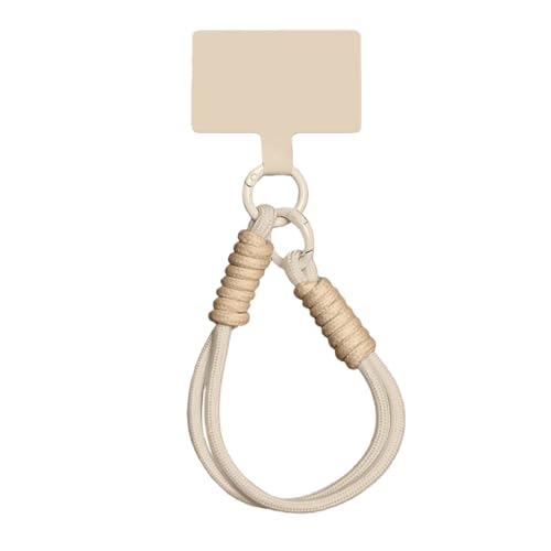 AIQIUQIU Cell Phone Charm Strap, Detachable Cute Phone Lanyard for Girls Women, Adjustable Nylon Wrist Strap, Non Slip Matching Charm Braided Lanyard for All Smartphone, Creamy White