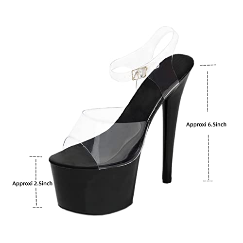 Women's Clear Strap Stiletto High Heels for Women Platform Clear Slides Dancer Causual Variable Occasions Sandals3