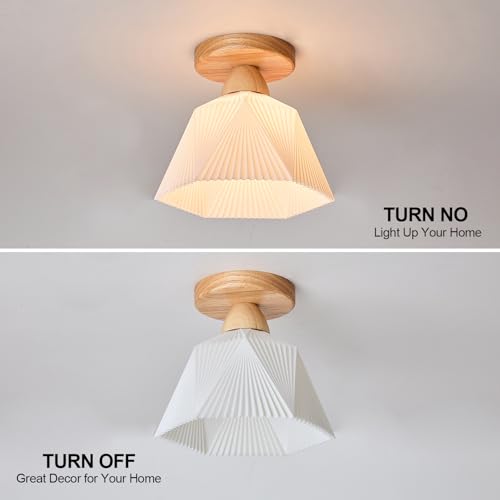 Pack of 2 Chandelier, Flush Mount Ceiling Light, White Shade Light Fixture, 1 Light Lighting Fixture for Bedroom,Dining Room,Kitchen, Hallway - Image 5