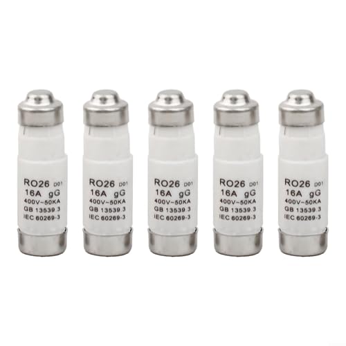 Axorafow Spiral Type Fuses 5 PCS RO26 D01 16A 400V Designed Reliable With 50kA Interrupting Capacity
