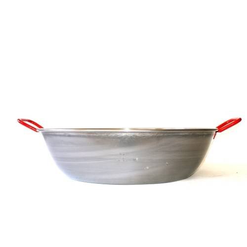 LA IDEAL - Poêle à paella creuse 60 cm en acier poli 70 parts - Poêle