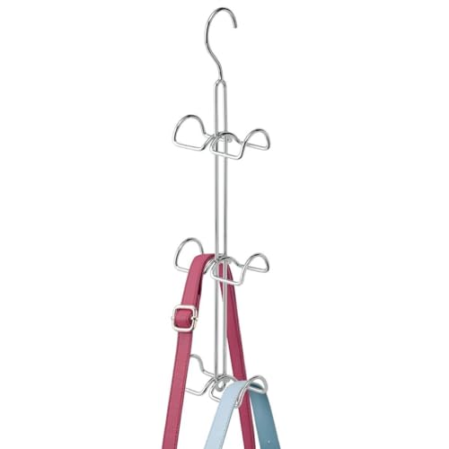 Cintre en métal argenté robuste doté de 6 crochets de rangement - 4