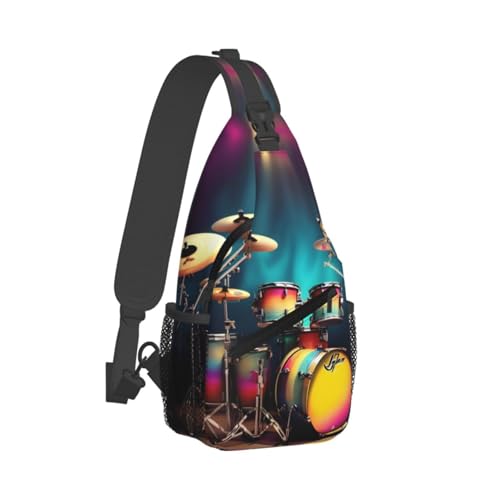 Mochila bandolera casual negra para senderismo y viaje miniatura 2