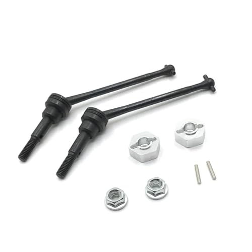 RC�ԗ��p�[�c For WLtoys For 1/12 12427 12423 12428A-B-C For FY01-02-03 ���^�� �t�����g �h���C�u �V���t�g 12mm �A�_�v�^�[ RC �J�[ �A�b�v�O���[�h �p�[�c �A�N�Z�T���[(Silver)