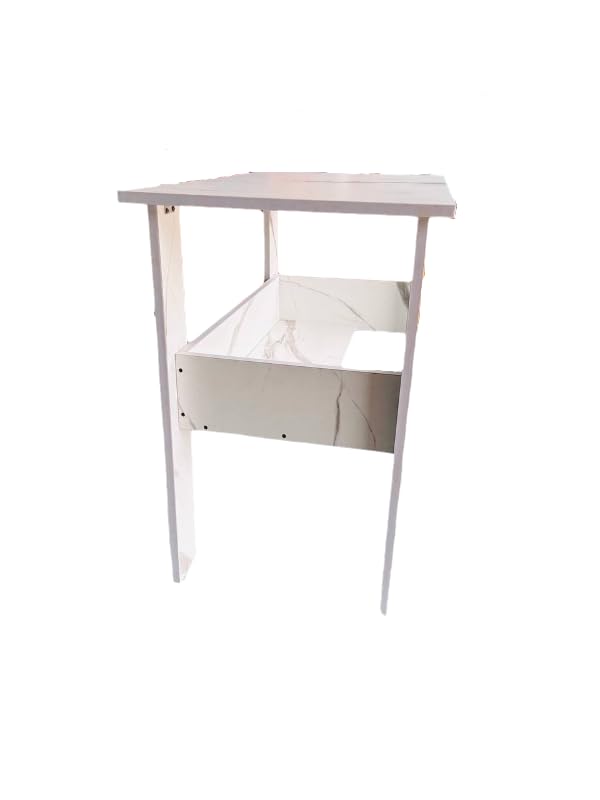 Image of SBF Furniture Engineered Wood Computer Desk with One Tier Shelves Laptop Study Table for Office Home Workstation Writing Modern Desk (ST-004 /90 x 50 x 77 cm) (WhiteMarble) DIY(Do-It-Yourself)