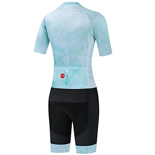 Women\'s Cycling Jersey Set Skinsuit One Piece Bike Shirts Bicycle Shorts Triathlon Suit with Gel Padded