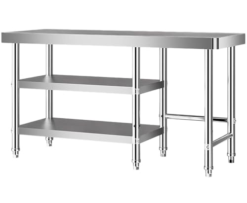 KCCRHIN Mesa De Trabajo Inoxidable Profesional