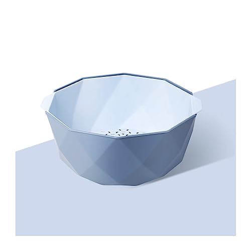 Plateau à fruits bleu grand modèle avec double panier de lavage cuisine