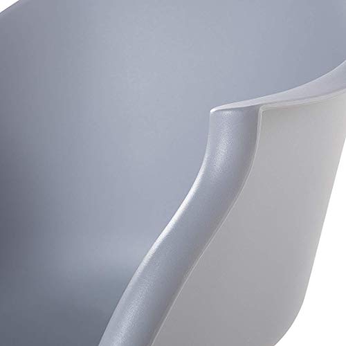 Beliani Modern Scandinavian Rocking Chair Natural Wood Shell Seat Grey Harmony - Image 9